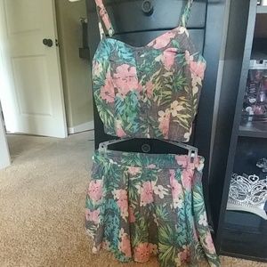 Small/petite 2 piece tropical skort and tank